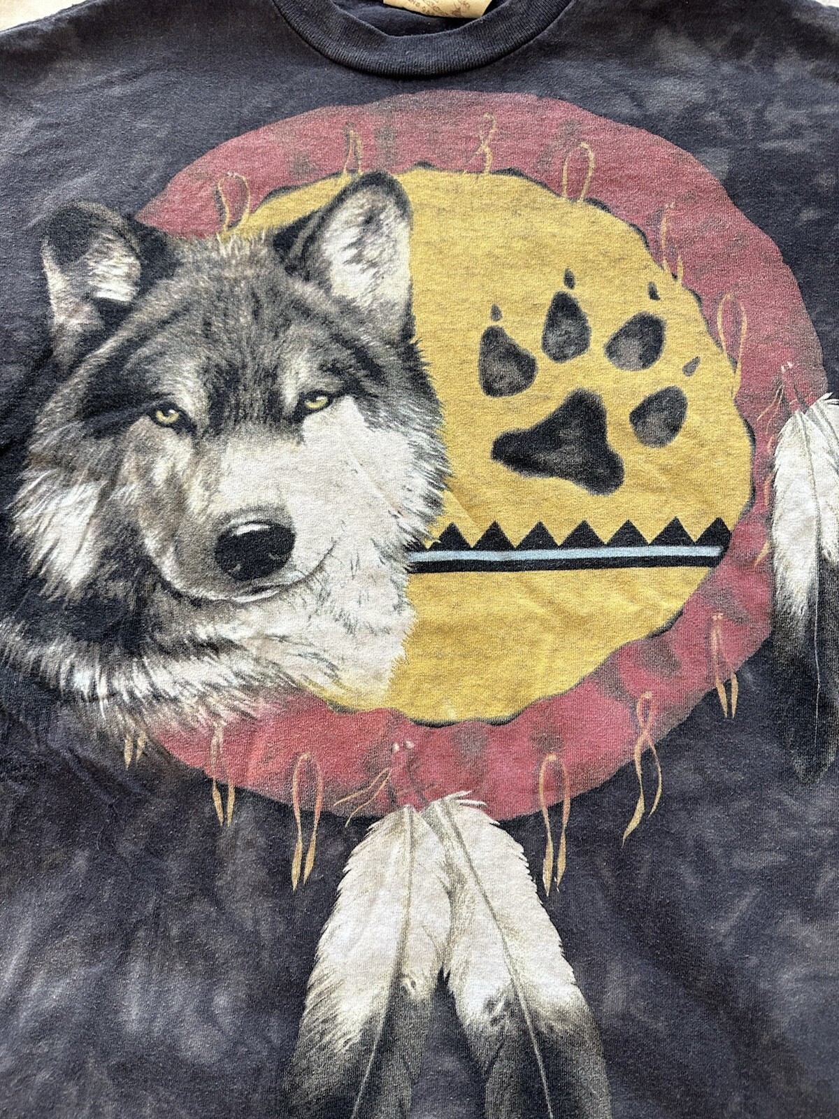 Vintage Wolves Medium Tshirt Dream Catcher Good Fade Made USA