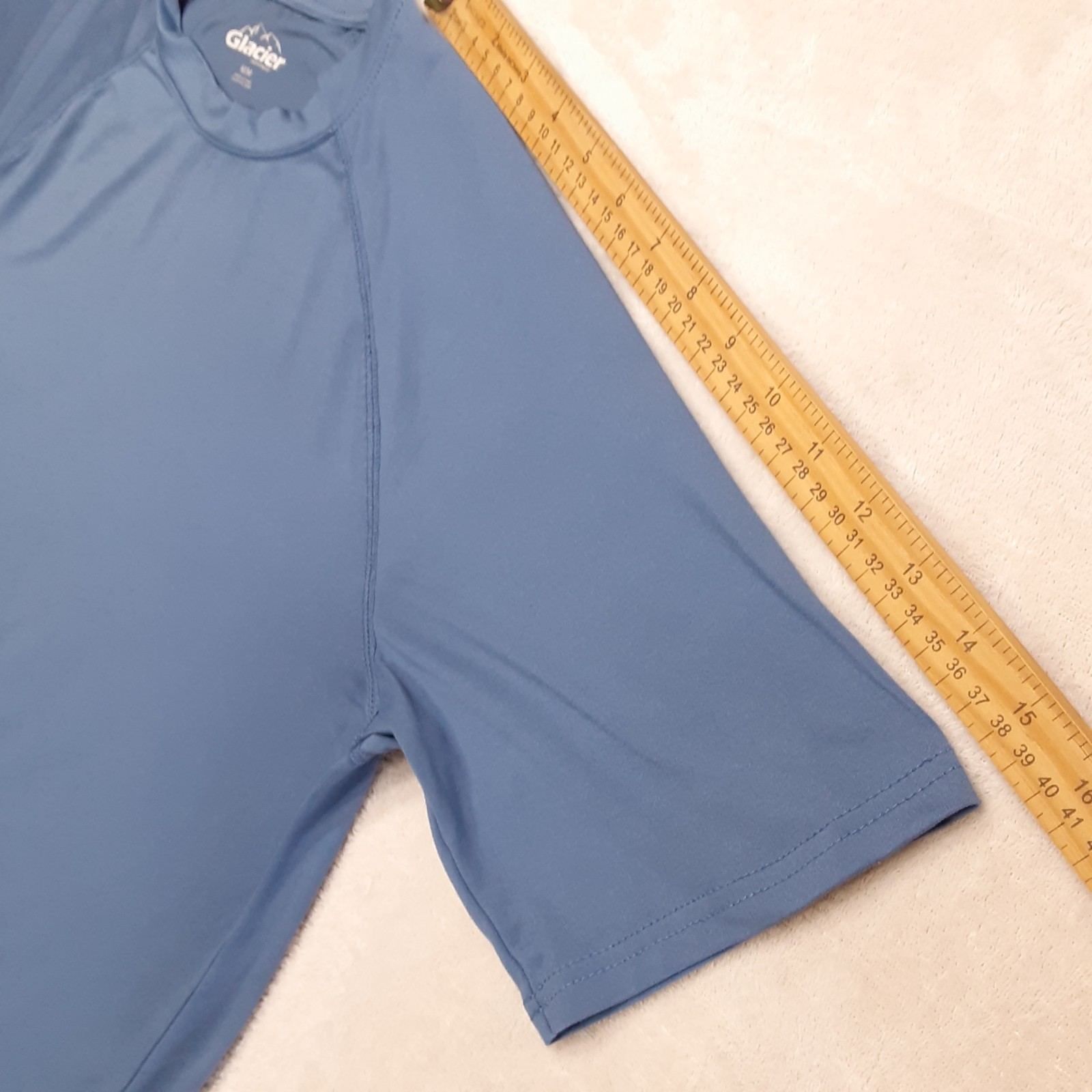 Glacier Mens Performance T-Shirt M Blue Crew SS Athletic Polyester Spandex gallery