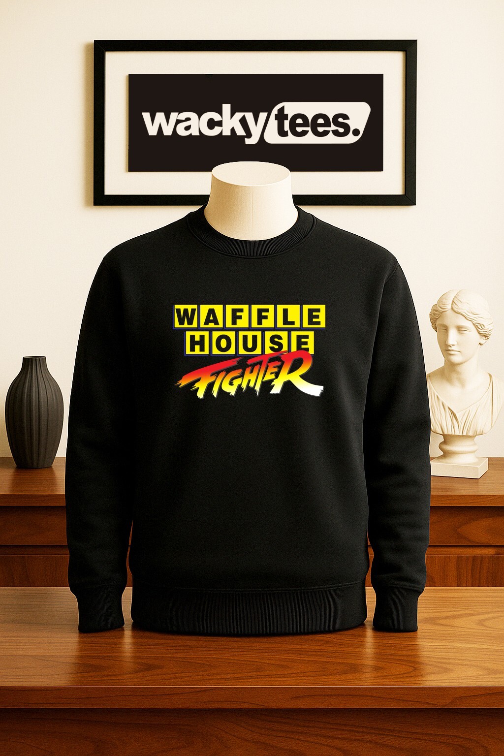 Waffle House Fighter Funny Fight Crew Graphic Tee Shirt gallery