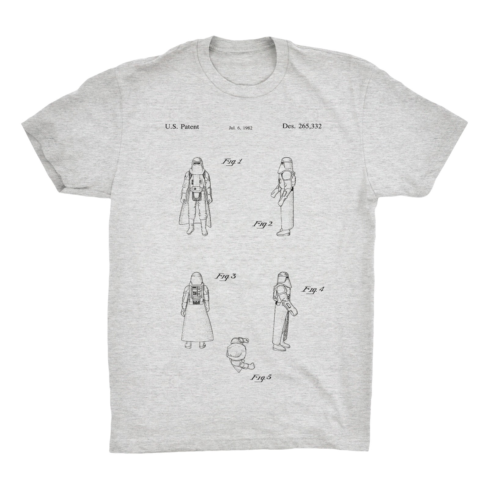 Storm Trooper Patent T-Shirt. Cotton Star Wars Shirt on Black White or Gray. NEW