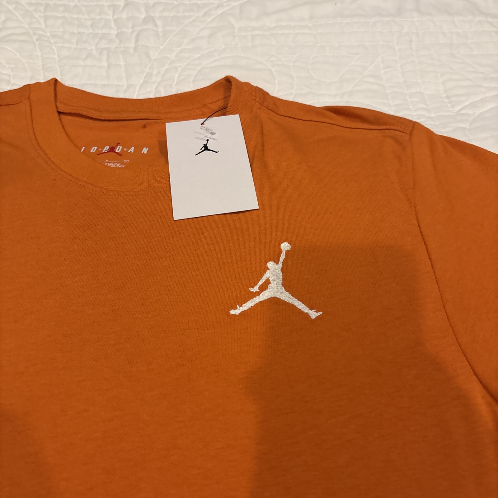 Jordan Large Jumpman Embroidered T-Shirt DC7485-805 Gym Orange/White NWT gallery