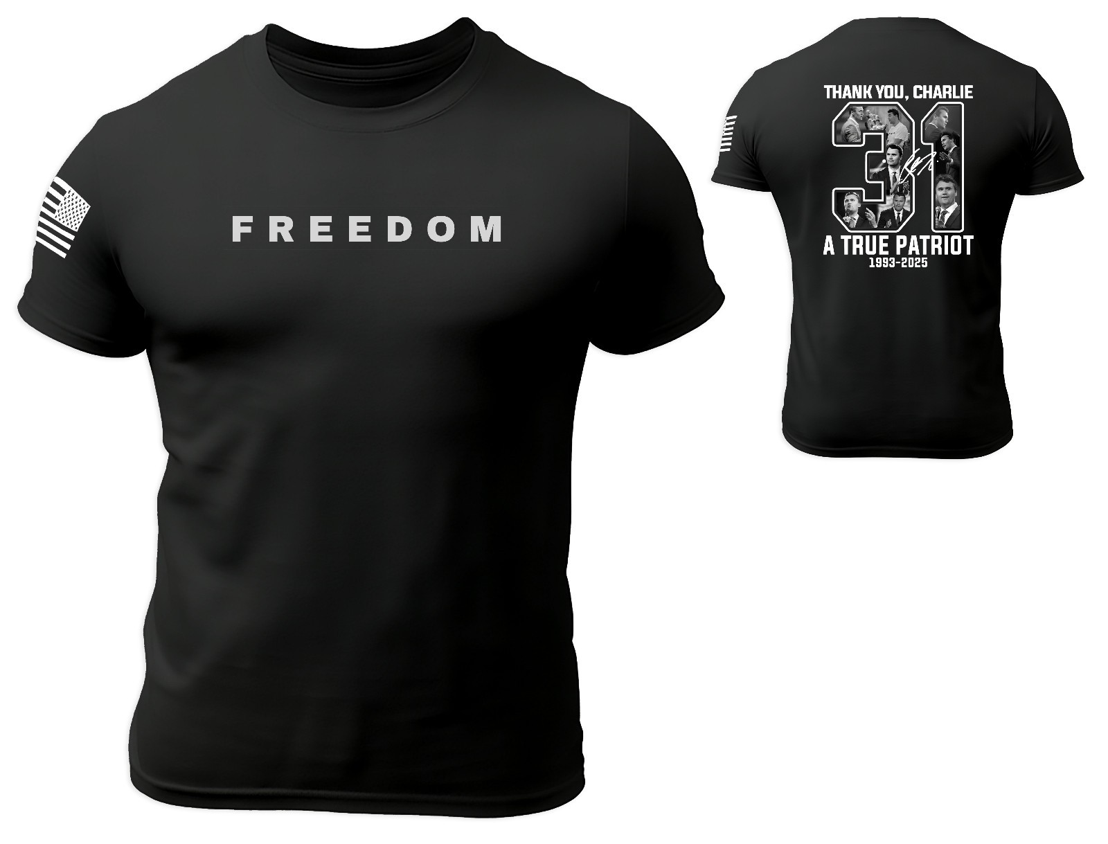 Freedom Charlie Kirk Shirt, Thank You Charlie 31 Shirt 100% Cotton soft style gallery