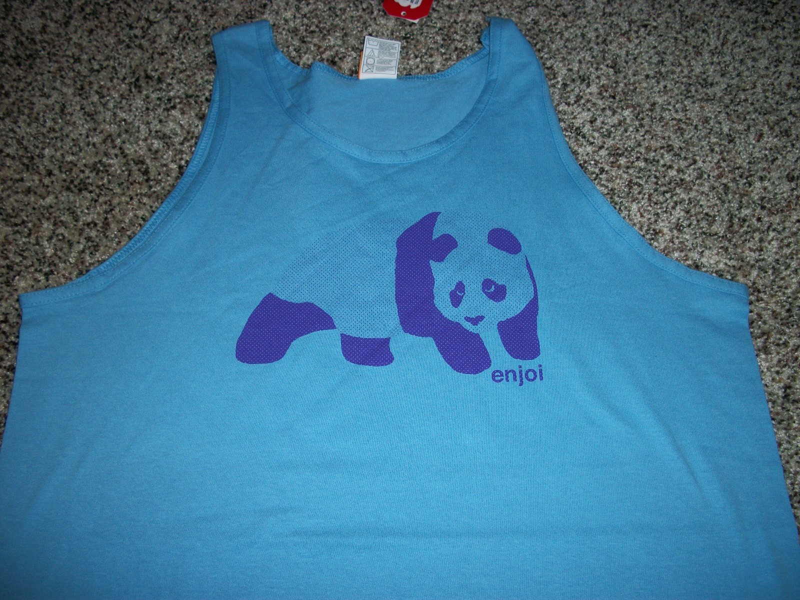 ENJOI New NWT Mens Tank Top Sleeveless Shirt Blue Panda LARGE XL gallery