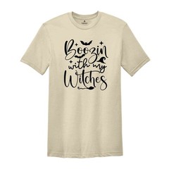 Boozin With My Witches T-Shirt, Halloween Wine Tee, Halloween Party Costume, Hal
