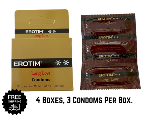 Erotim Long Love Climax Control Condoms Delay – Last longer in bed (12 Condoms)