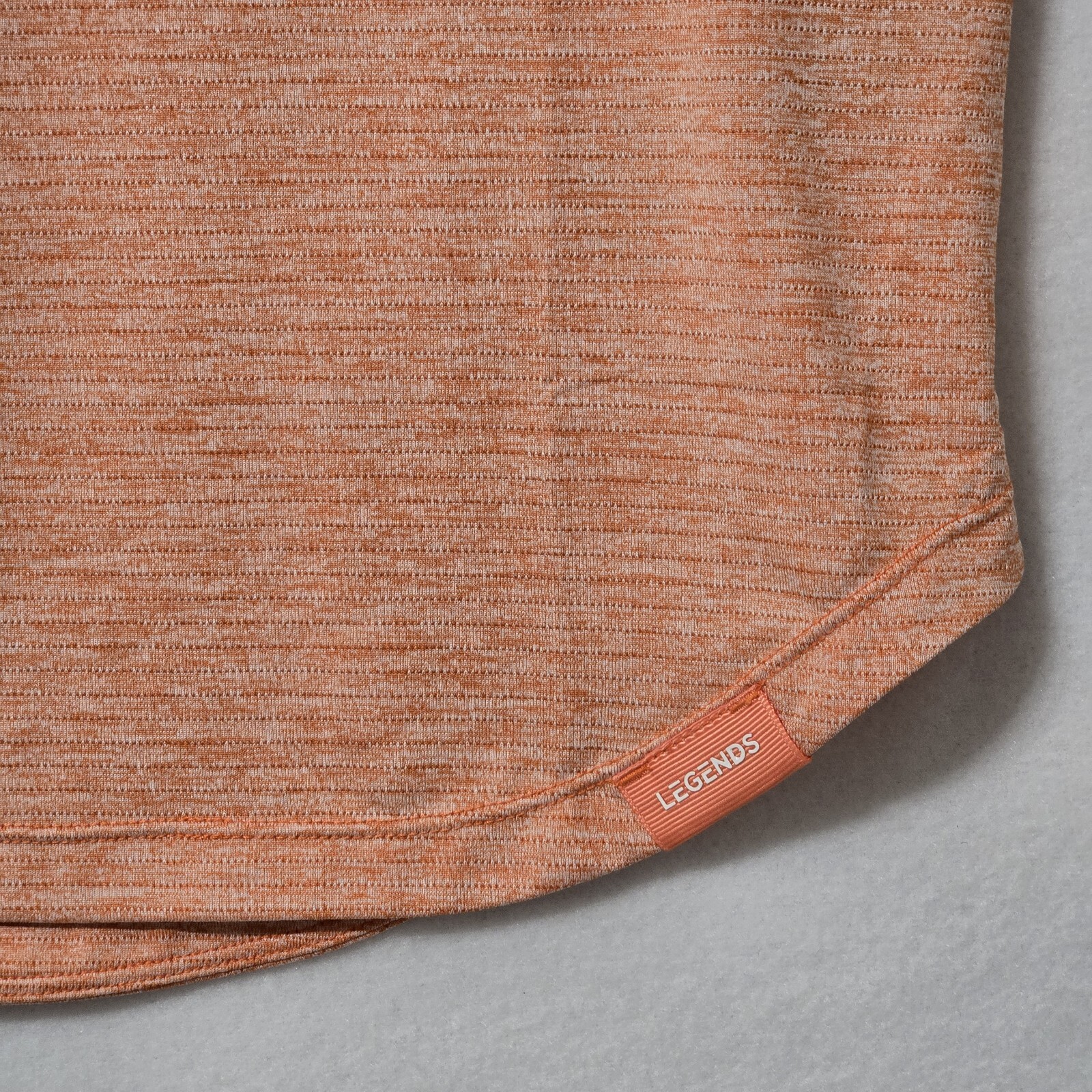 $50 Legends Mens Enzo Tee Coral Heather Sz Medium Athletic Scalloped Hem NWT gallery