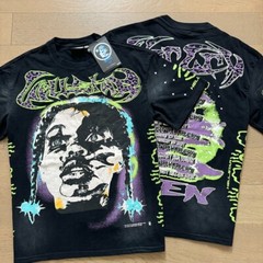 Hell Studios star Character print Tee Street Wash Mens Short Sleeve T-shirt