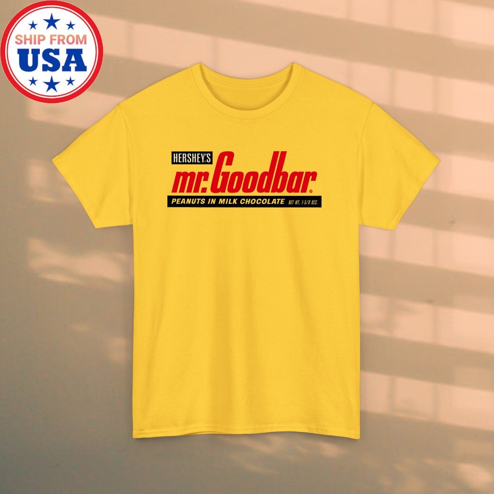 Mr. Goodbar Chocolate Candy Bar Men’s Yellow T-shirt Size S-5XL