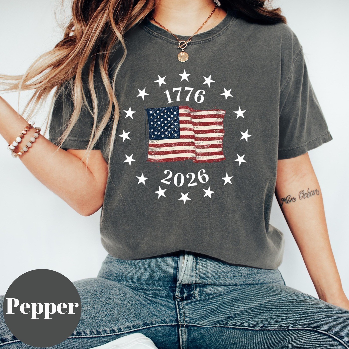 USA Flag 250 Years Shirt 1776 to 2026 Patriotic Anniversary Graphic Sweatshirt gallery