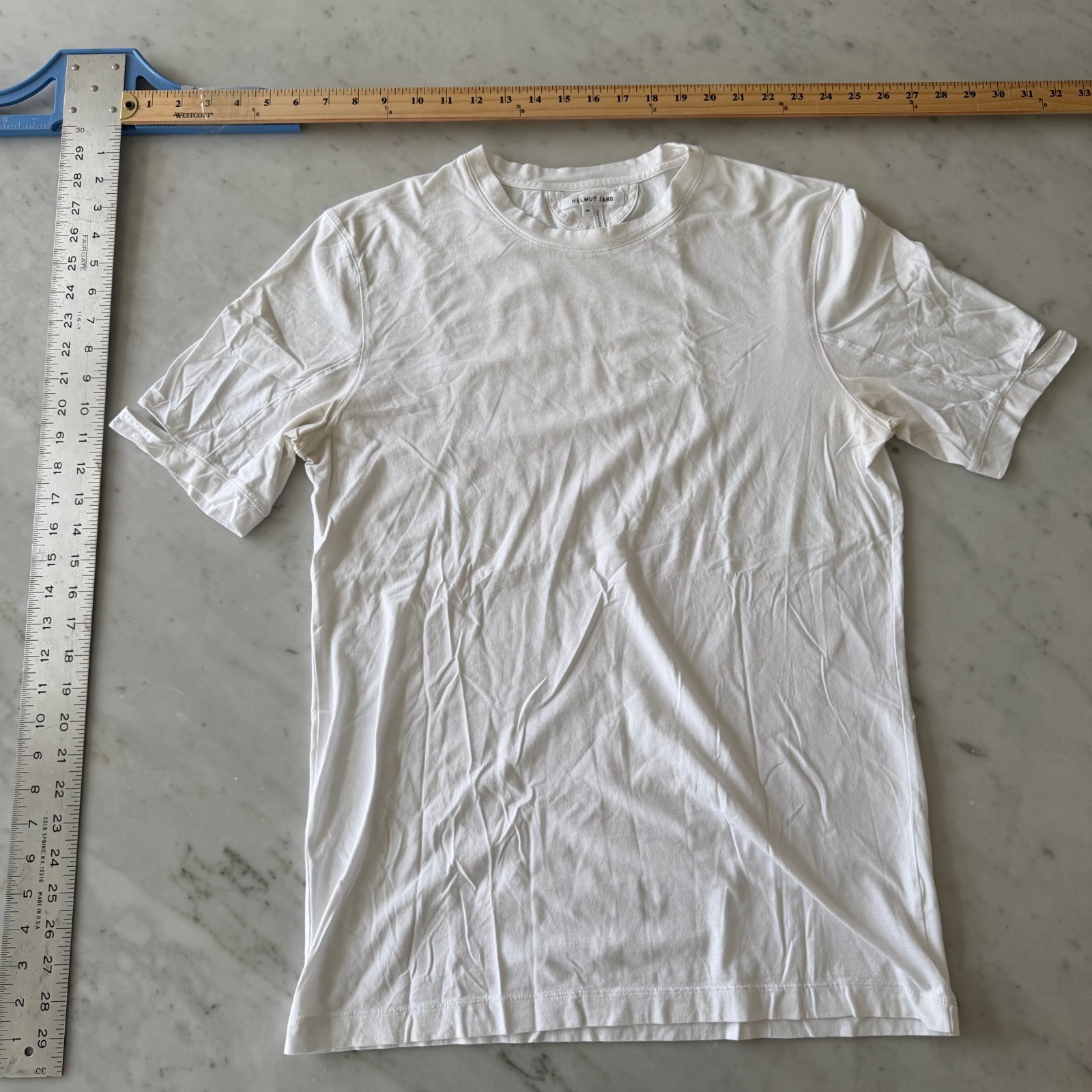 Helmut Lang White T Shirt Mens Designer Minimalist Cotton Crew Neck Archive gallery
