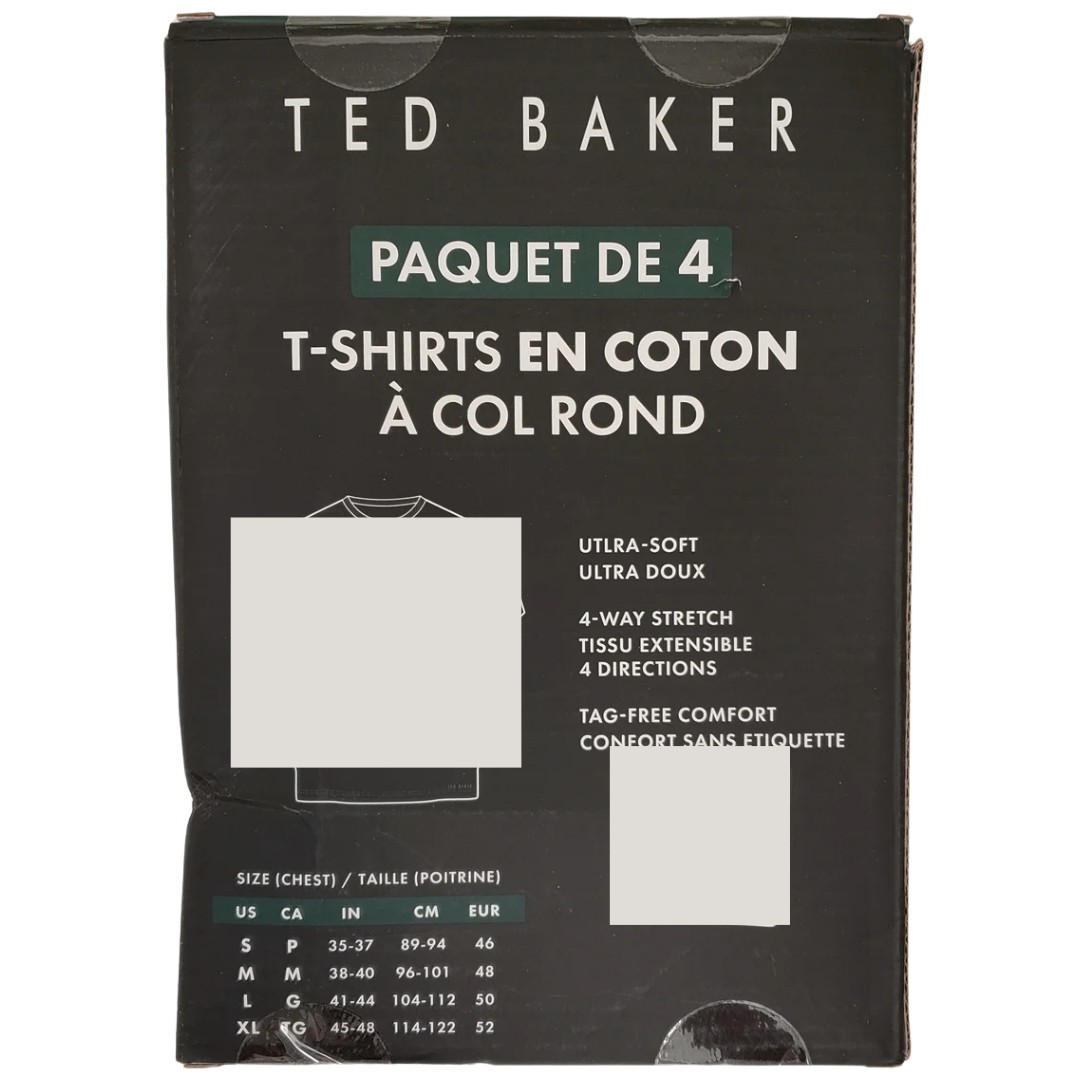 TED BAKER Tees Men Medium White Crew Neck Cotton Blend 4 Pack NWT! gallery