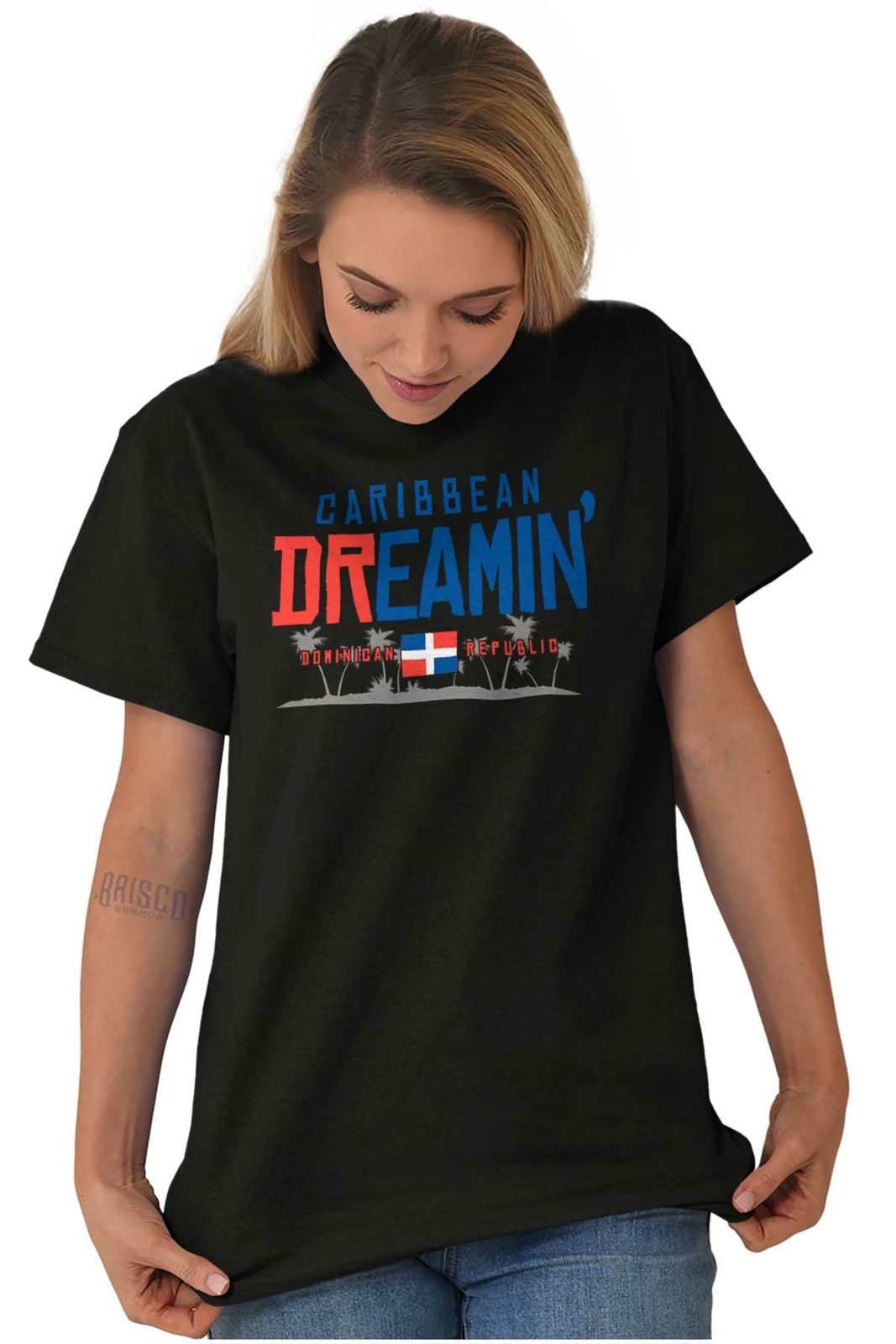 Dominican Republic Flag Colors Caribbean Womens or Mens Crewneck T Shirt Tee gallery