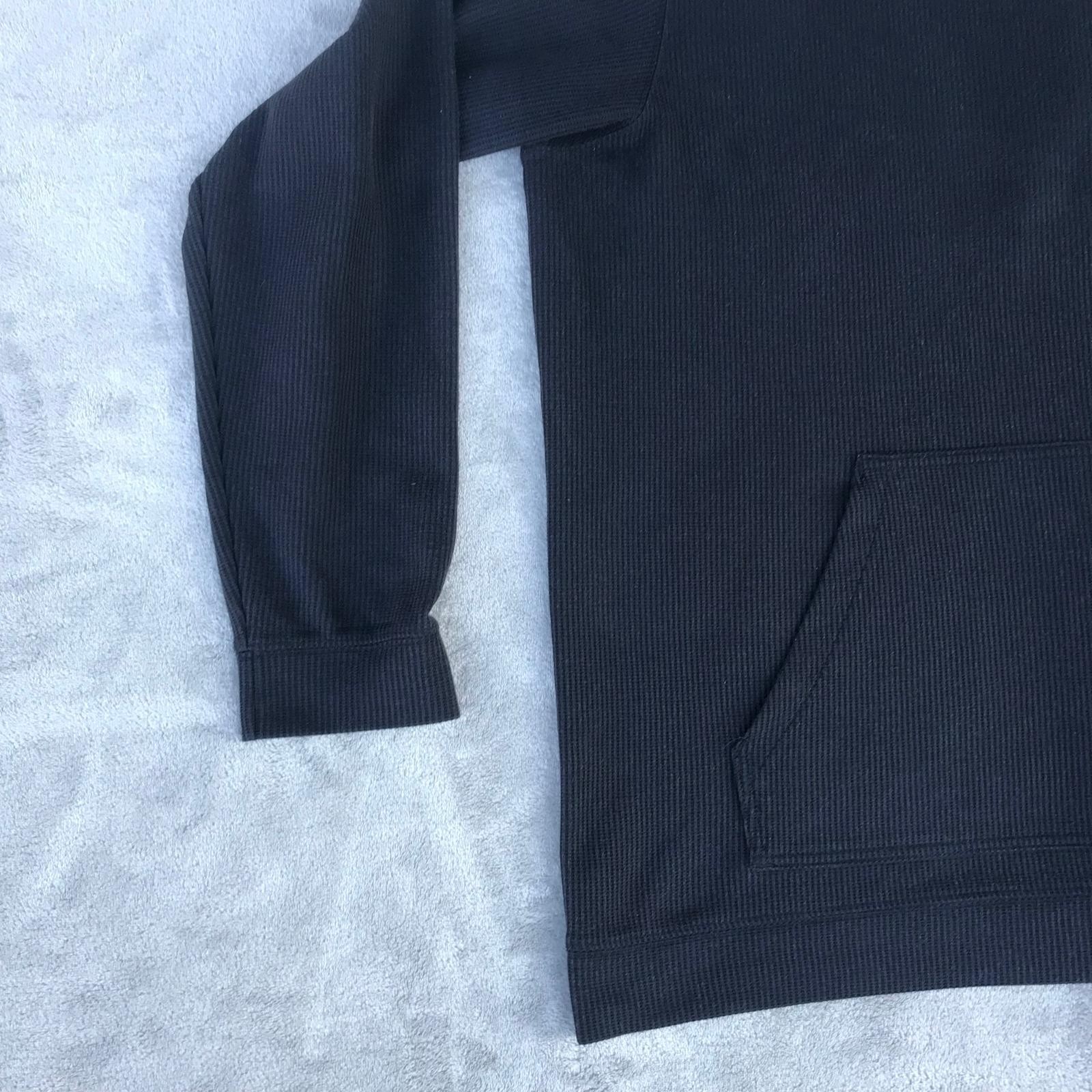 Columbia BLK Waffle Thermal Long Sleeve Kangaroo Pocket Black Shirt Men XXL gallery
