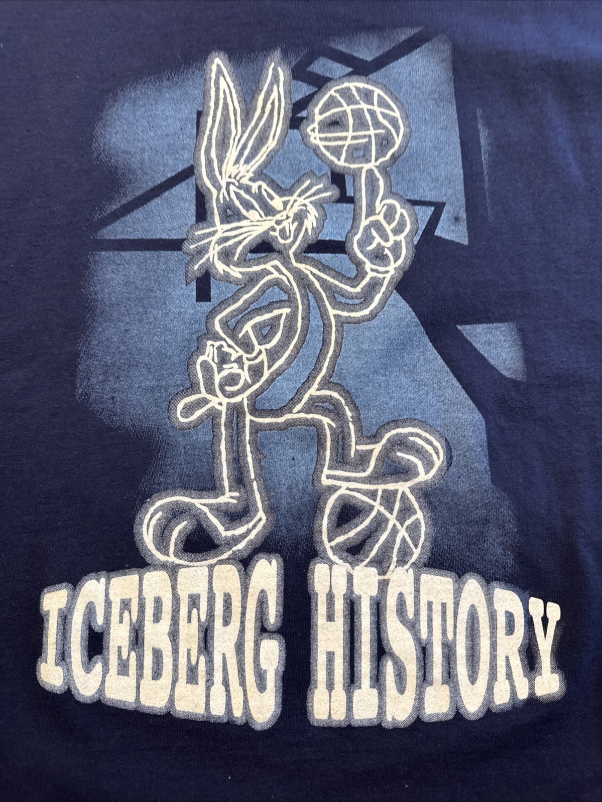 Looney Tune Iceberg History Bugs Bunny Long Sleeve T- Shirt Navy Blue Size XL gallery