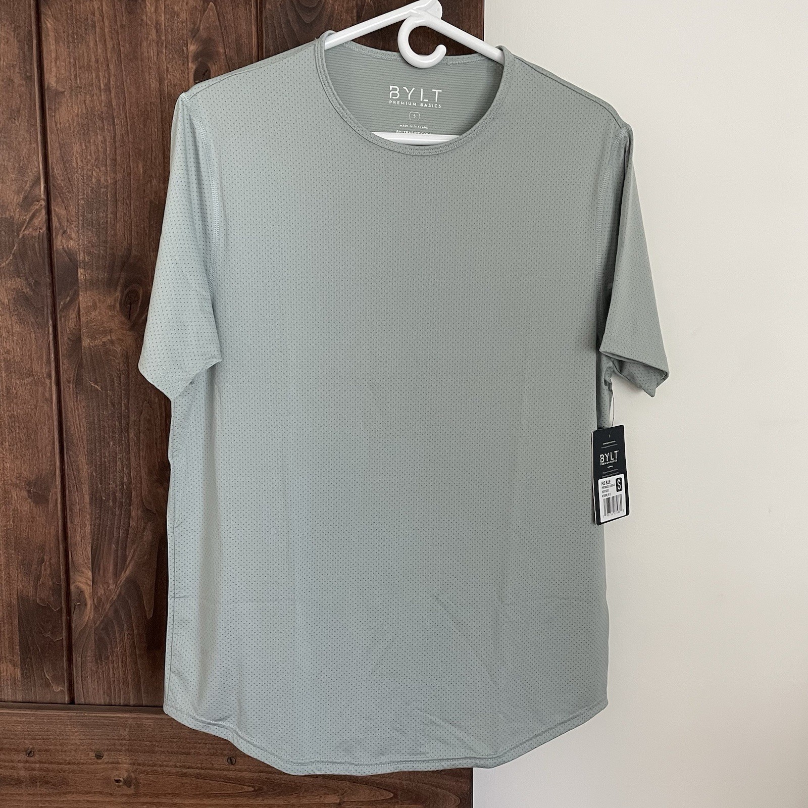 NWT BYLT Premium Basics 2.0 Drop Cut Lux Short Sleeve Men’s Size Small Fog Blue gallery