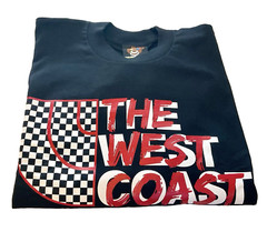 NWOT VTG FABRICALI West Coast Check Race Black Long Sleeve Men’s T-Shirt 3XL USA