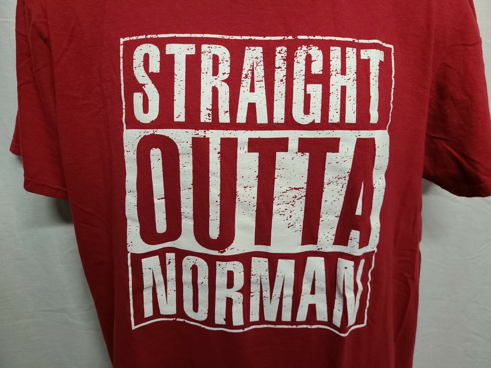 Straight Outta Norman Adult Large Burgundy TShirt gallery
