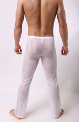 Sexy Men See-through Mesh Tank Top Underwear T-Shirt Long Pants Men Clothes Sets