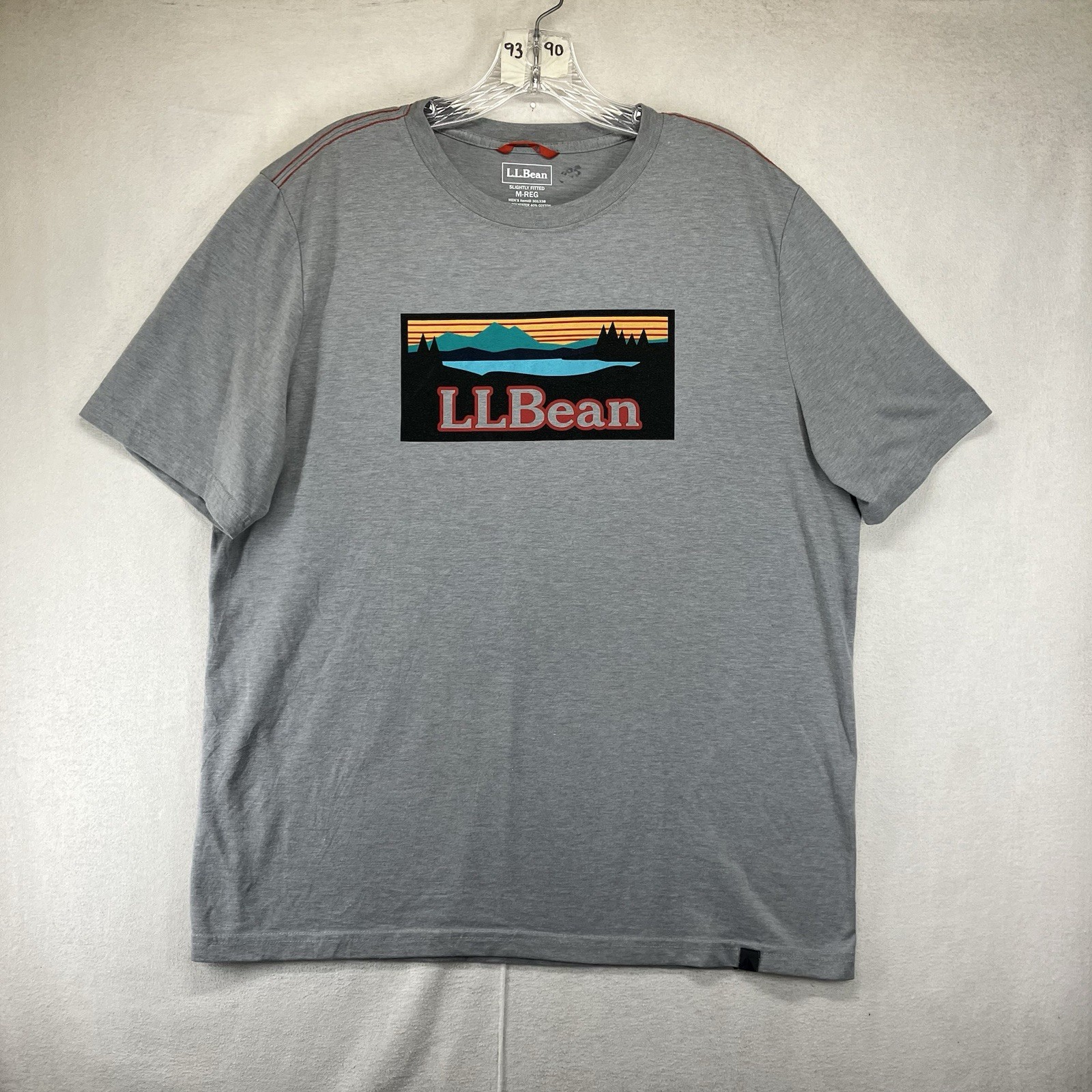 L.L.BEAN Mens Slightly Fitted Graphic T-Shirt Top Medium Grey Thin Lightweight gallery