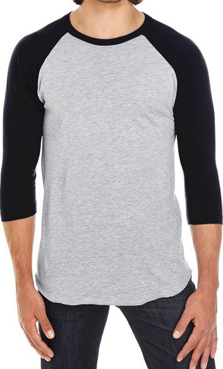 American Apparel Men's Unisex Poly-Cotton Raglan T-Shirt 2Pack! SELECT COLORS gallery