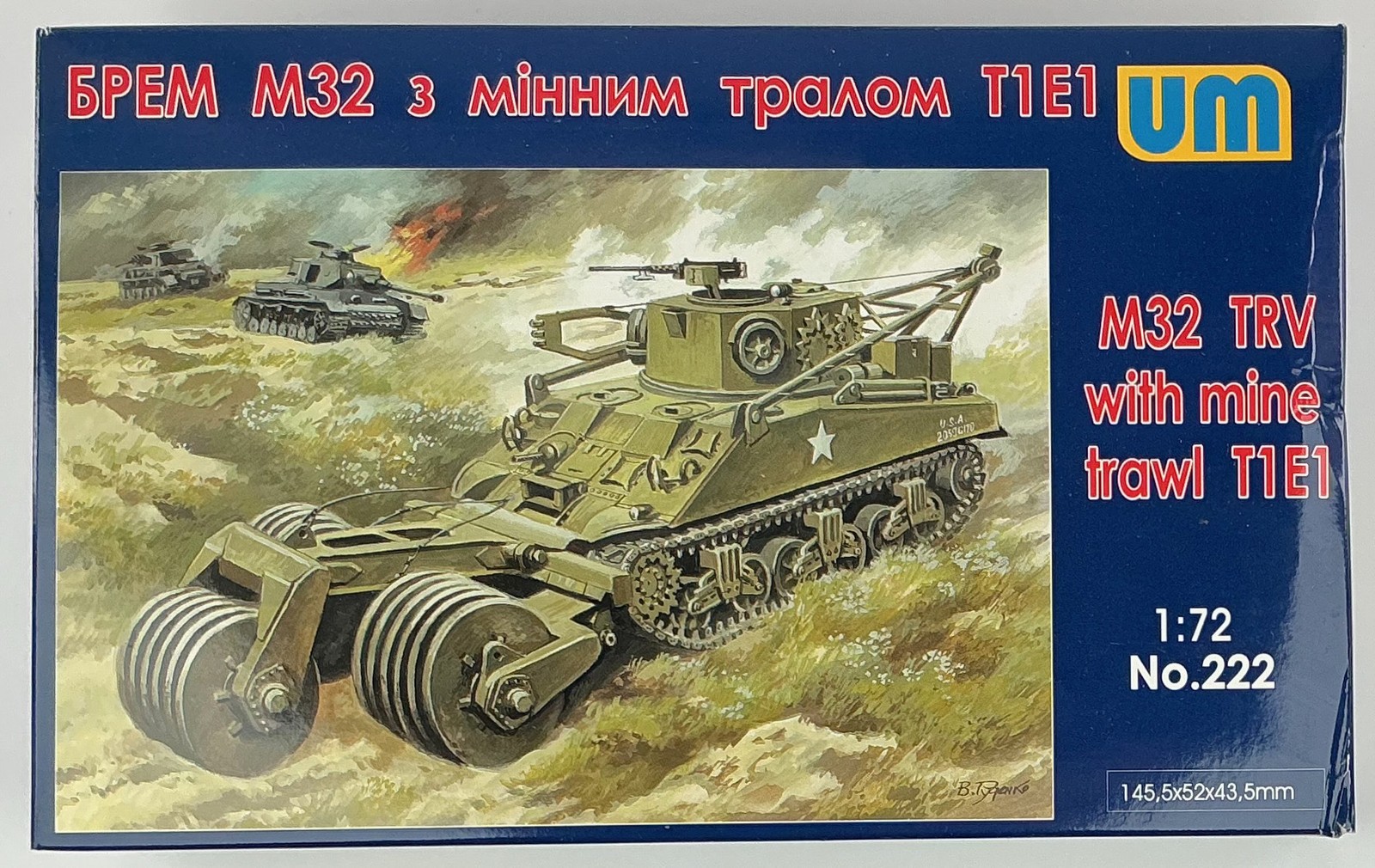 UM 222 M32 TRV with T1E1 'Earthworm' Mine Clearer 1/72 Scale Plastic Model Kit