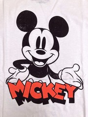 Disney Mickey Mouse “Mickey” Distressed Men’s White T-Shirt