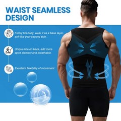 MEETYOO Men’s Gynecomastia Compression Shirt, Tummy Slimming Tank Top Vest
