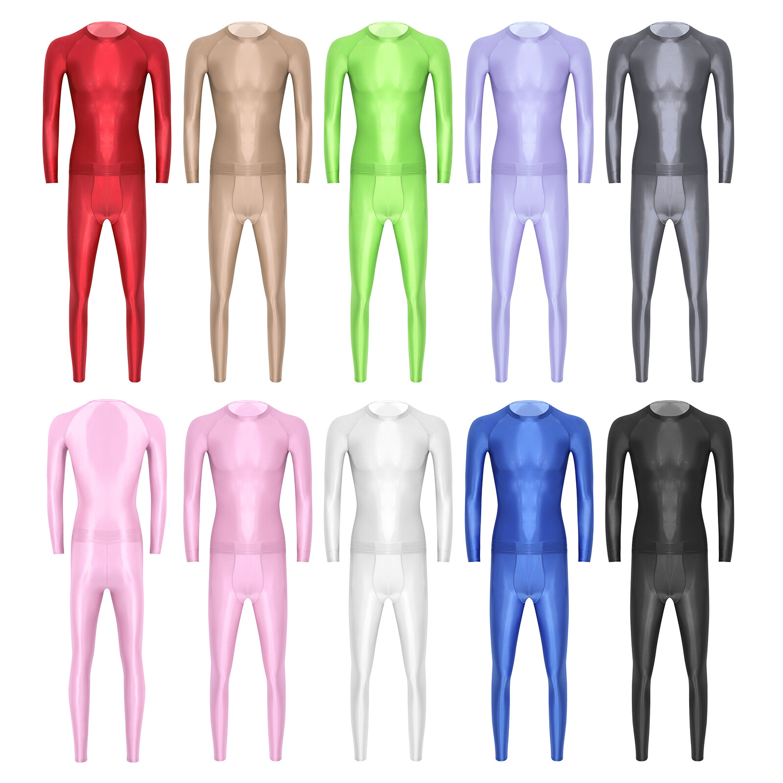 Mens T-shirt Glossy Sportswear Breathable Tracksuit With Pants Sets Bodycon gallery
