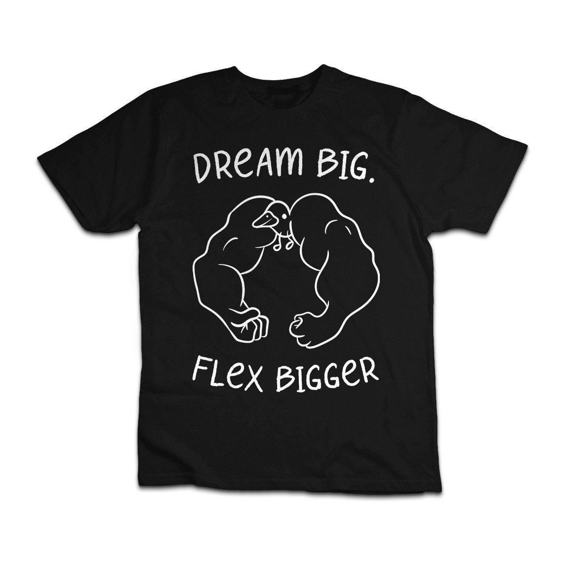 Dream Big Flex Bigger T-Shirt Funny Gym Workout Bodybuilding Tee gallery
