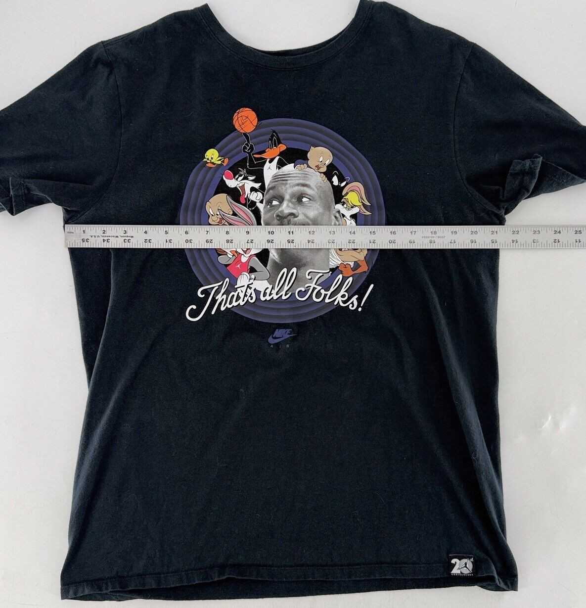 Nike Air Jordan Men’s Space Jam Shirt Black Looney Tunes Thats All Folks Size L gallery