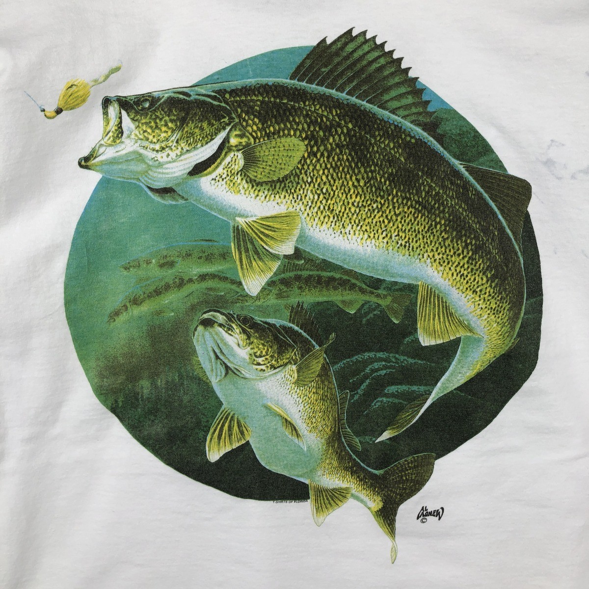Used 90'S TSFORIGINALS fish print animal t-shirt made in USA men's size XXL ... gallery