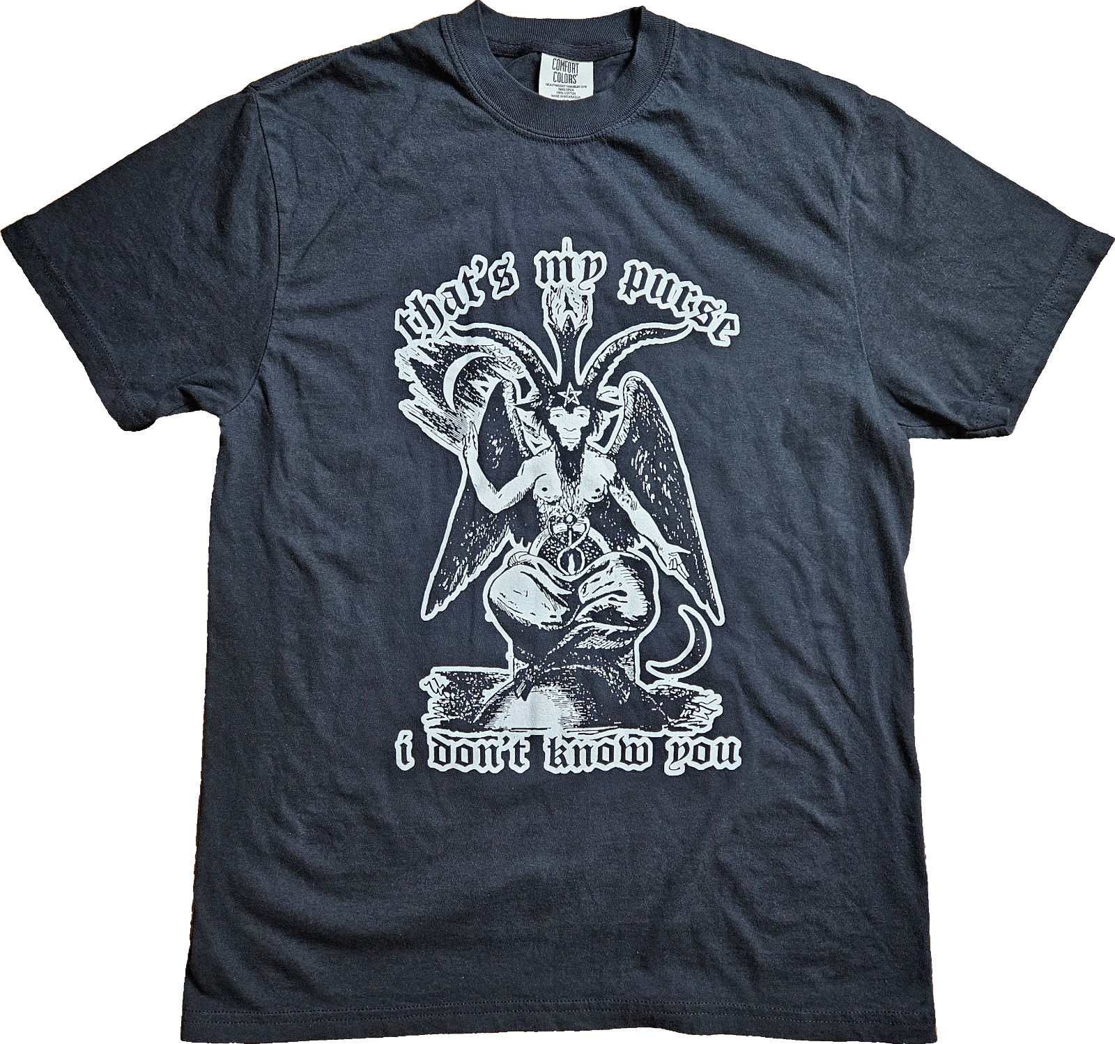That's My Purse I Don't Know You Short Sleeve T-Shirt Bobby Hill Baphomet Satan gallery