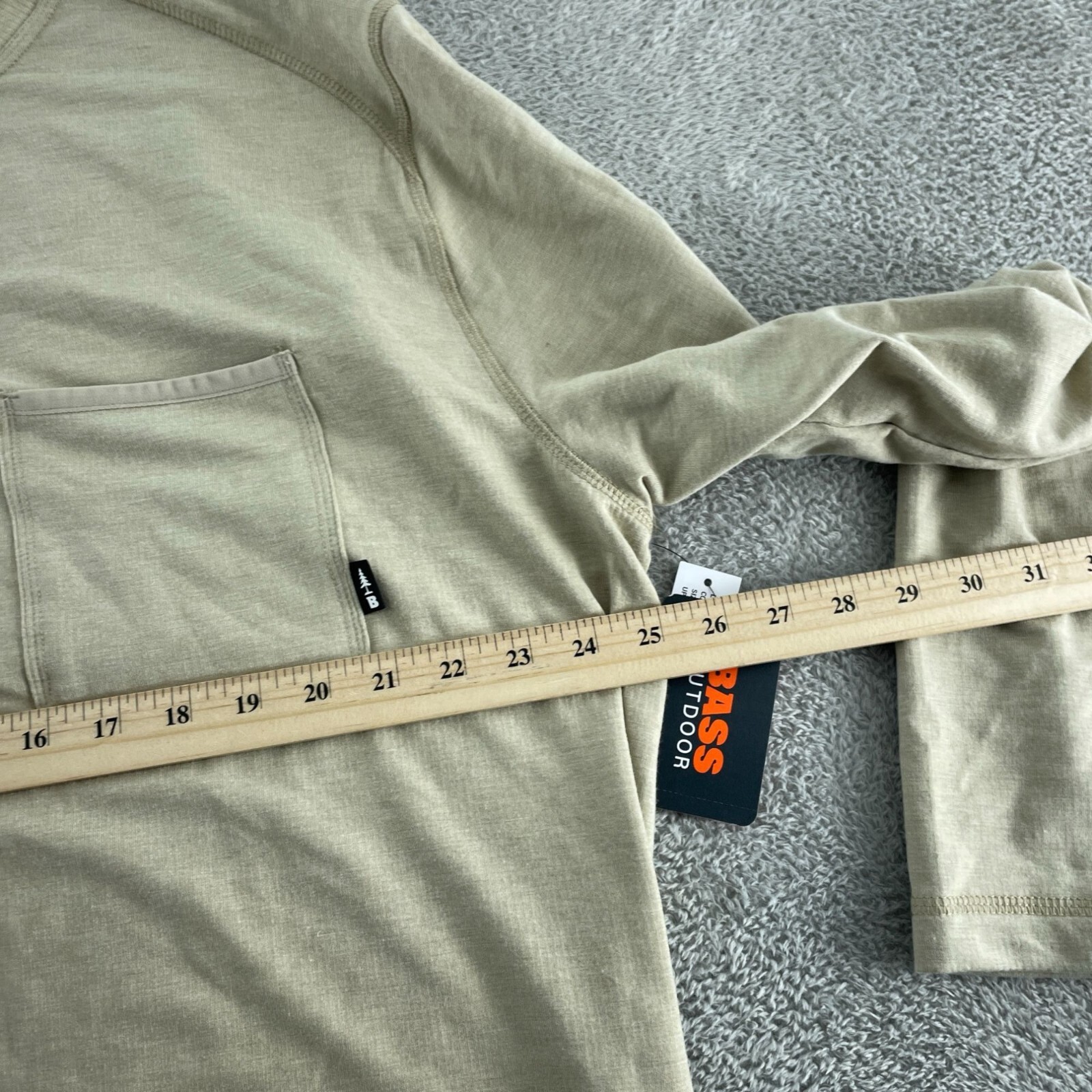 Bass Outdoor Mens XXL Long-Sleeve Utili-Tee Shirt Trench Coat Beige NWT 5841 gallery