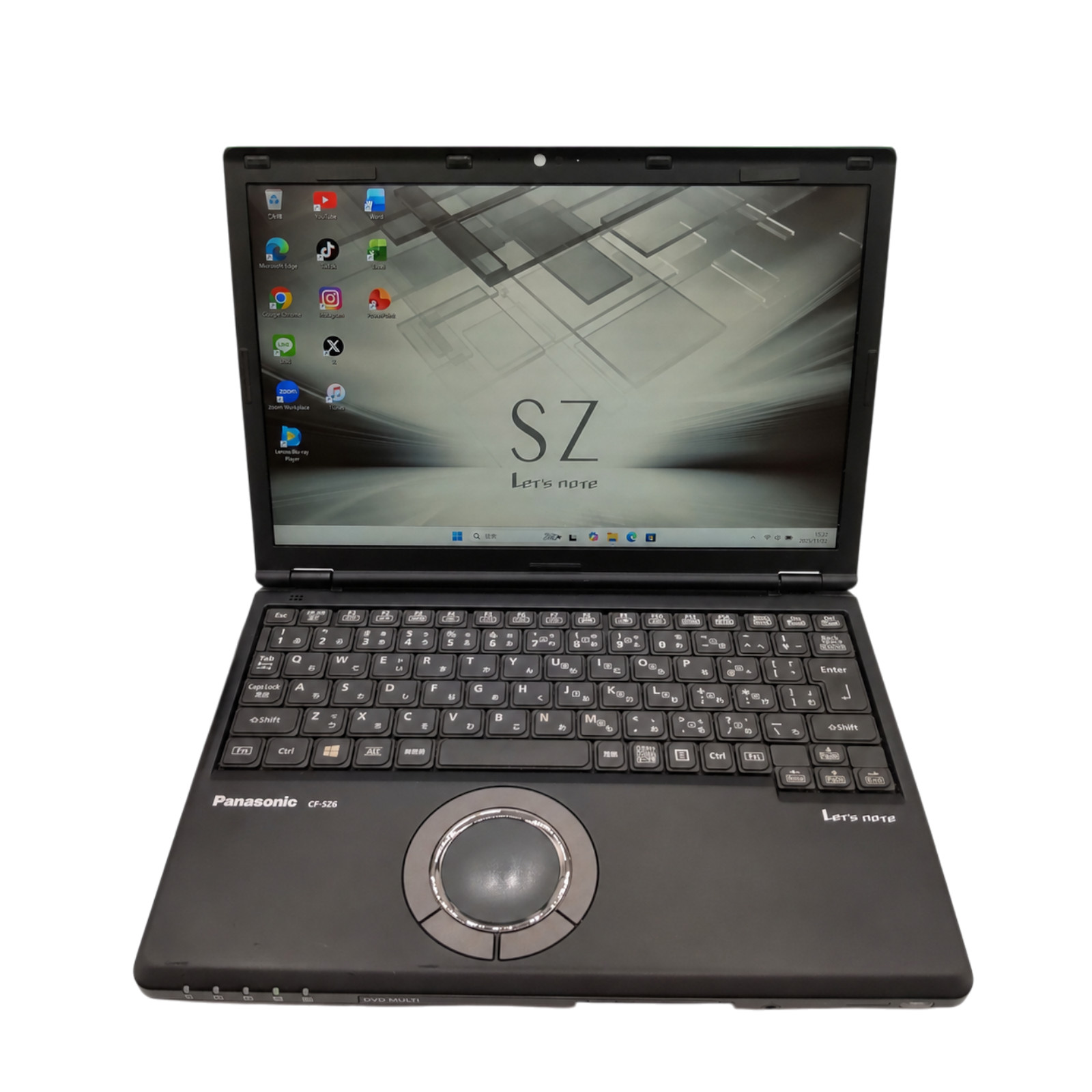 Panasonic Let’s Note CF-SZ6 i7-7500U 8GB 512GB SSD DVD 12.1 Win11 Pro Black Used