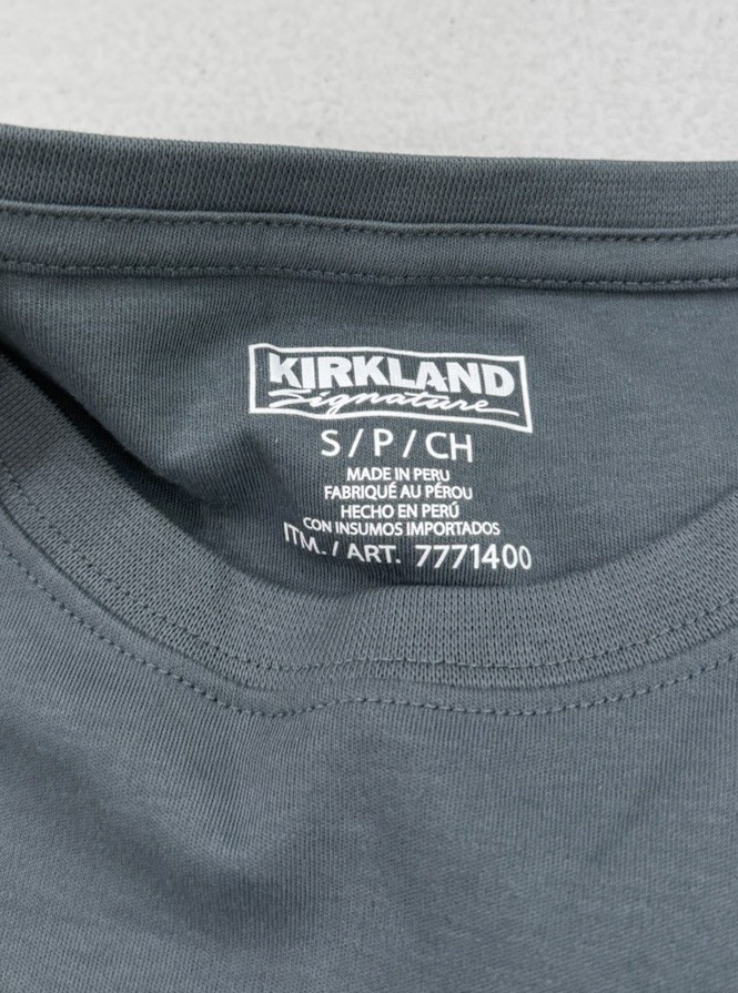 Kirkland Signature Men’s Pima Cotton Slub Tee, Dusty Blue, Size S gallery