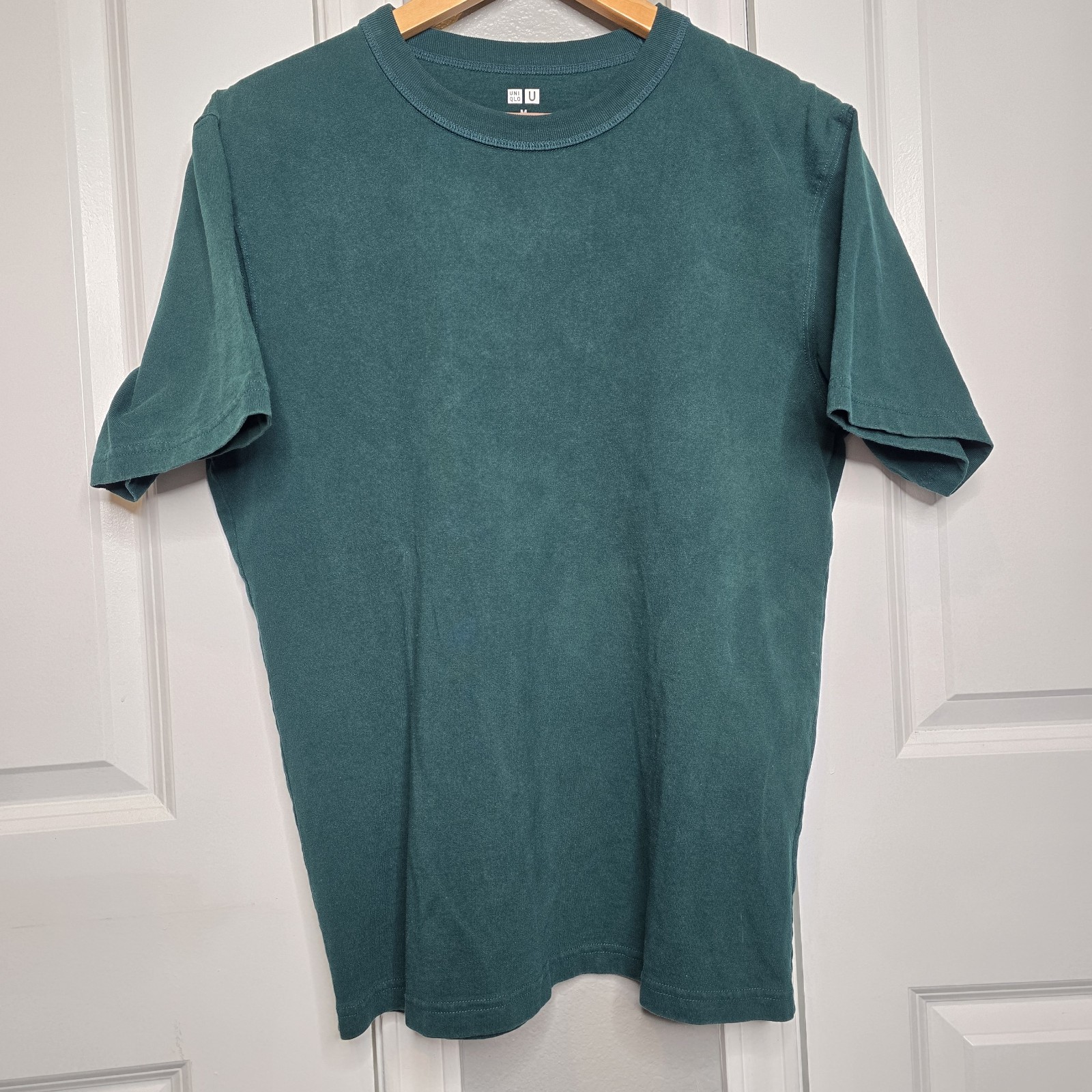 Uniqlo U T Shirt Unisex Medium Green Heavy Cotton Crew Neck gallery