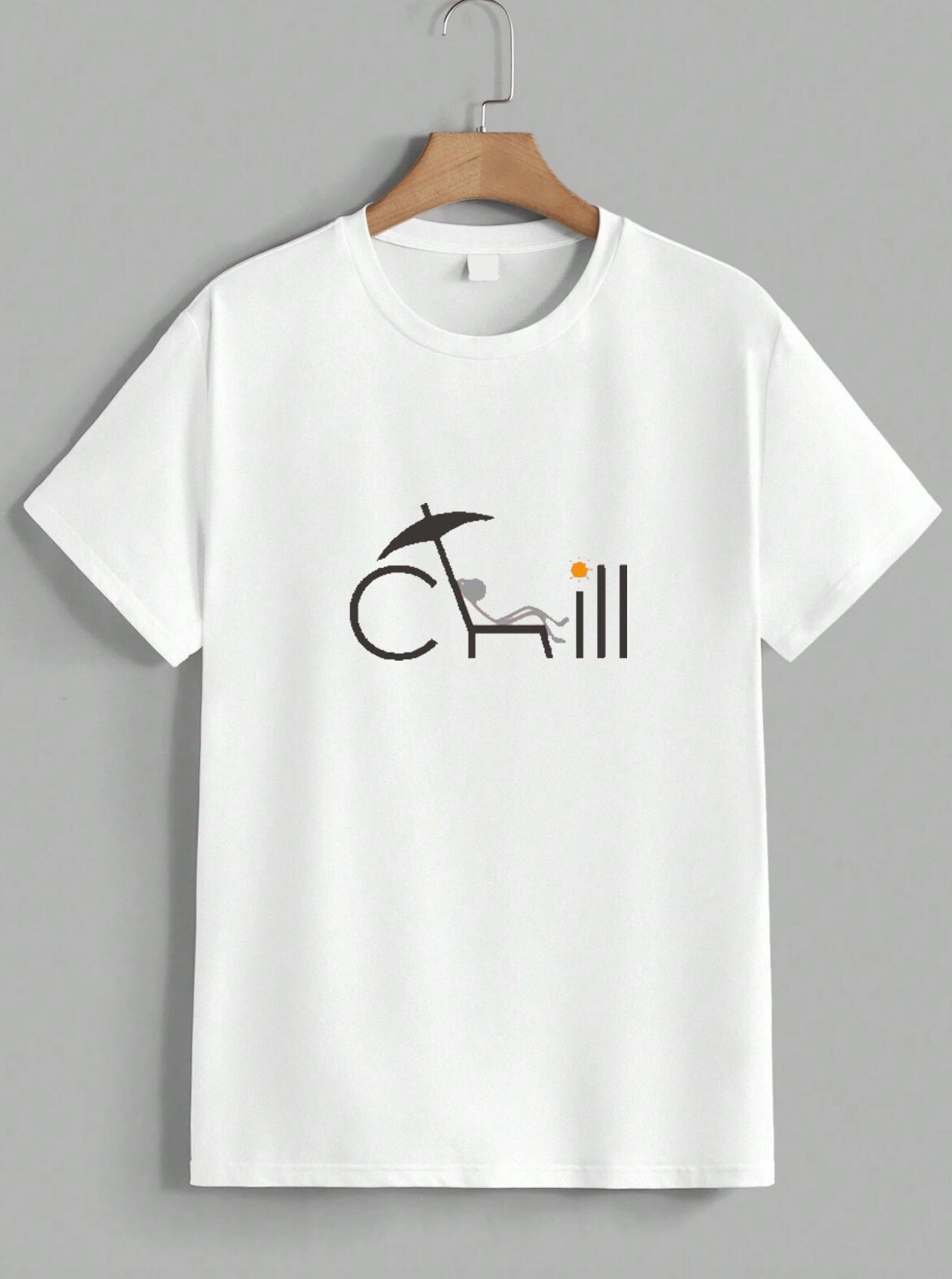 Funny Cute “Chill” Line Art Beach Summer Vacation Graphic T-Shirt Unisex