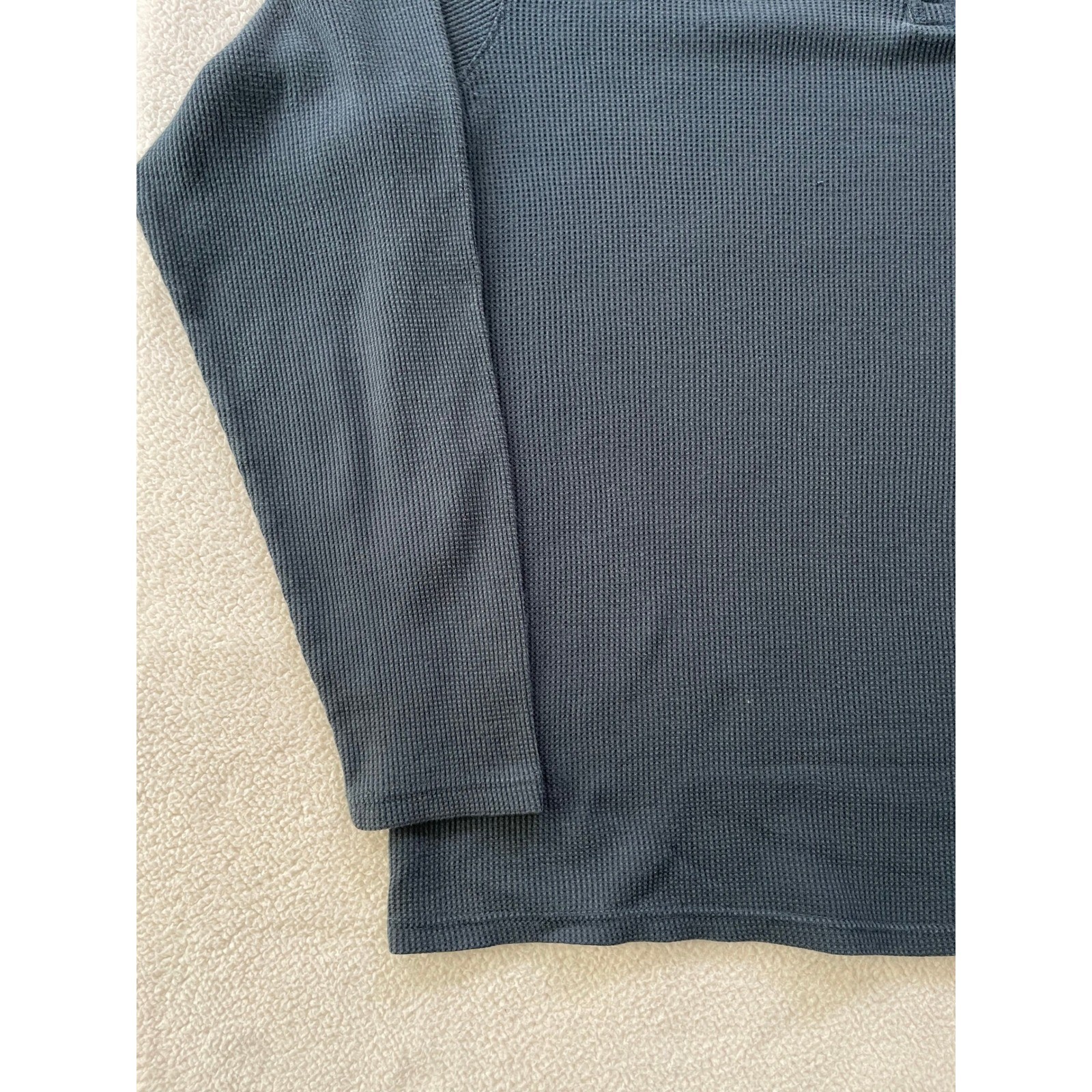 Volcom Mens Extra Large Henley Shirt Charcoal Grey Waffle Knit Long Sleeve gallery