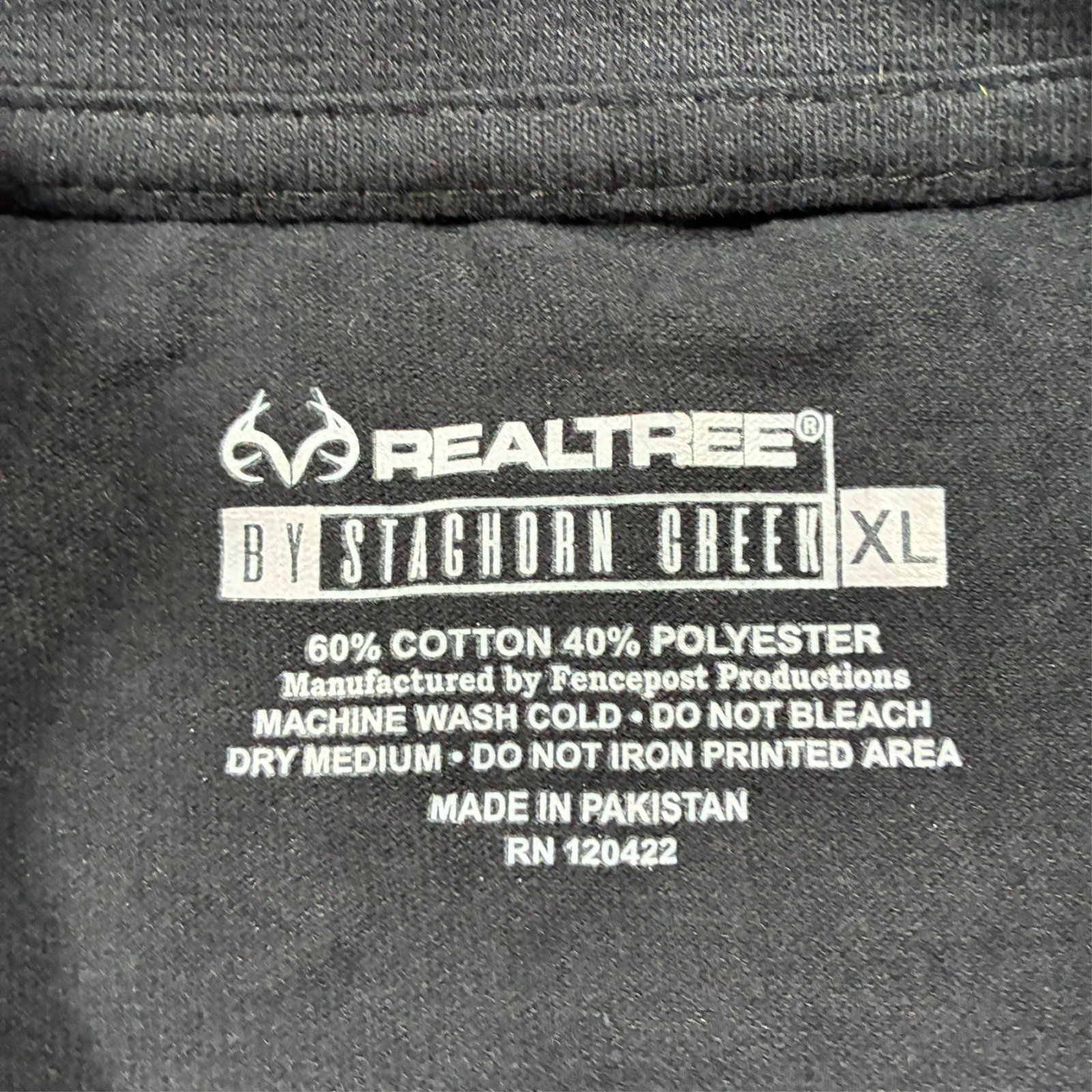 Realtree Mens Long Sleeve Shirt XL Black Hunting Outdoor Graphic Logo Casual gallery