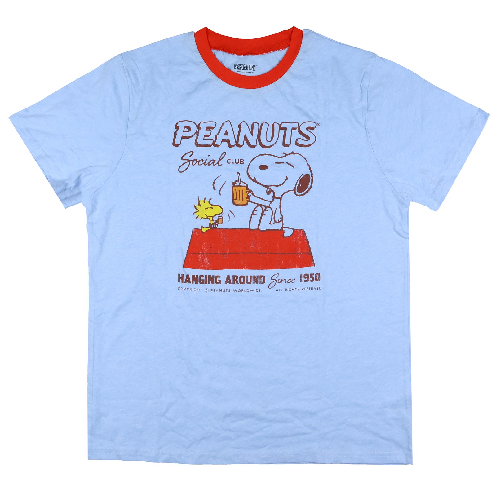 Peanuts Comics T-Shirt Snoopy and Woodstock Social Club Since 1955 Shirt gallery
