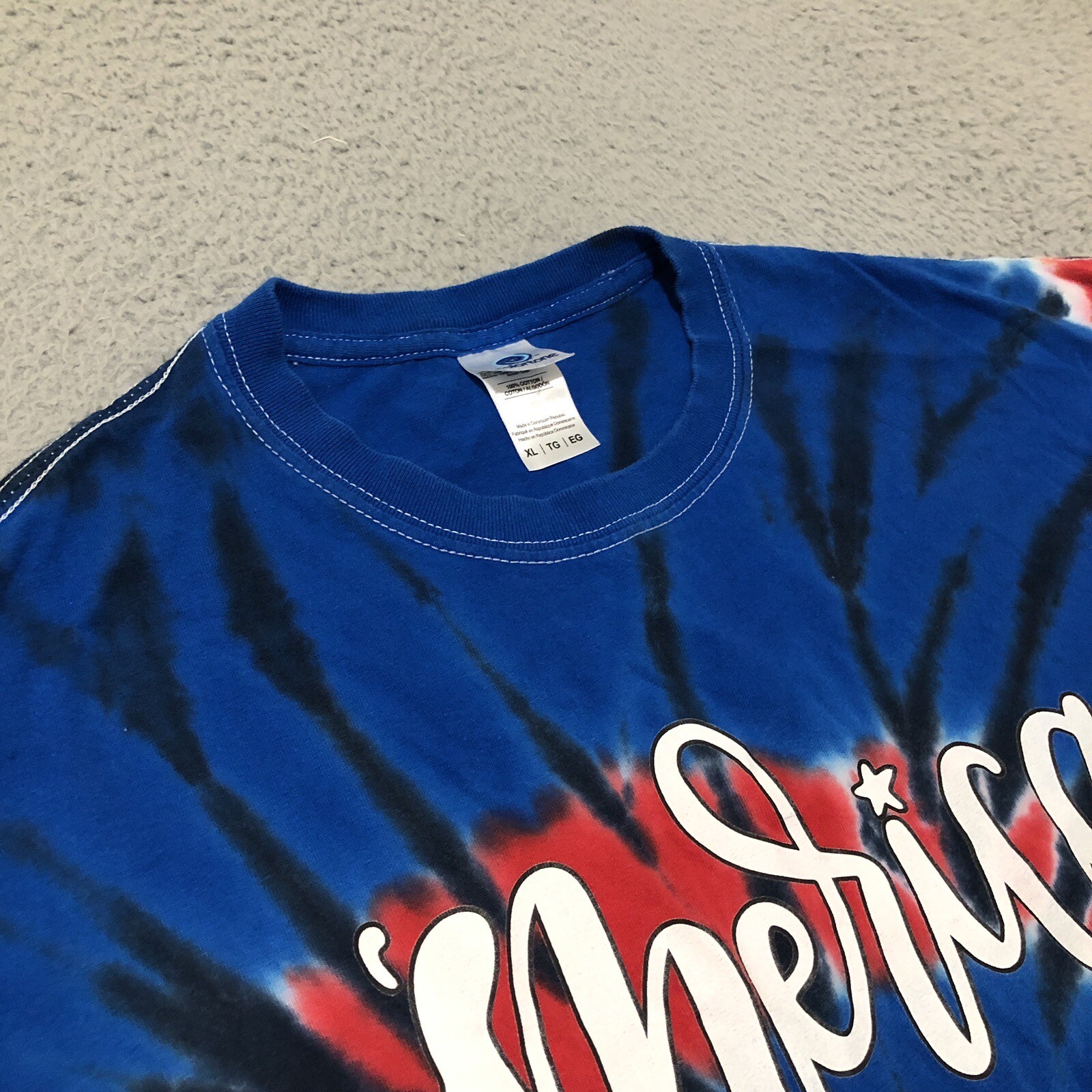 Colortone 'Merica T-Shirt Mens XL Red White Blue Tie Dye Patriotic T gallery
