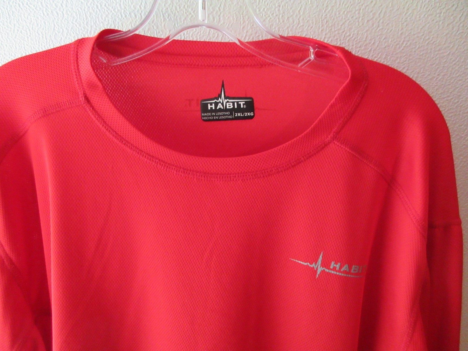 Mens HABIT Red Goji Berry 2XL Crew Neck Long Sleeve T Shirt Pullover Activewear gallery