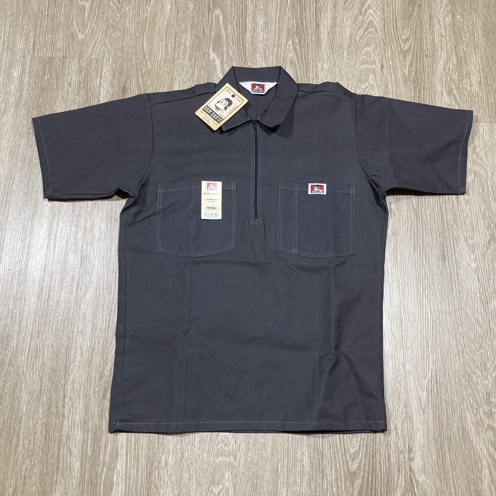 Ben Davis Shirt Small NEW Mechanic Work-wear Half Zip Button Up Tee NWT gallery