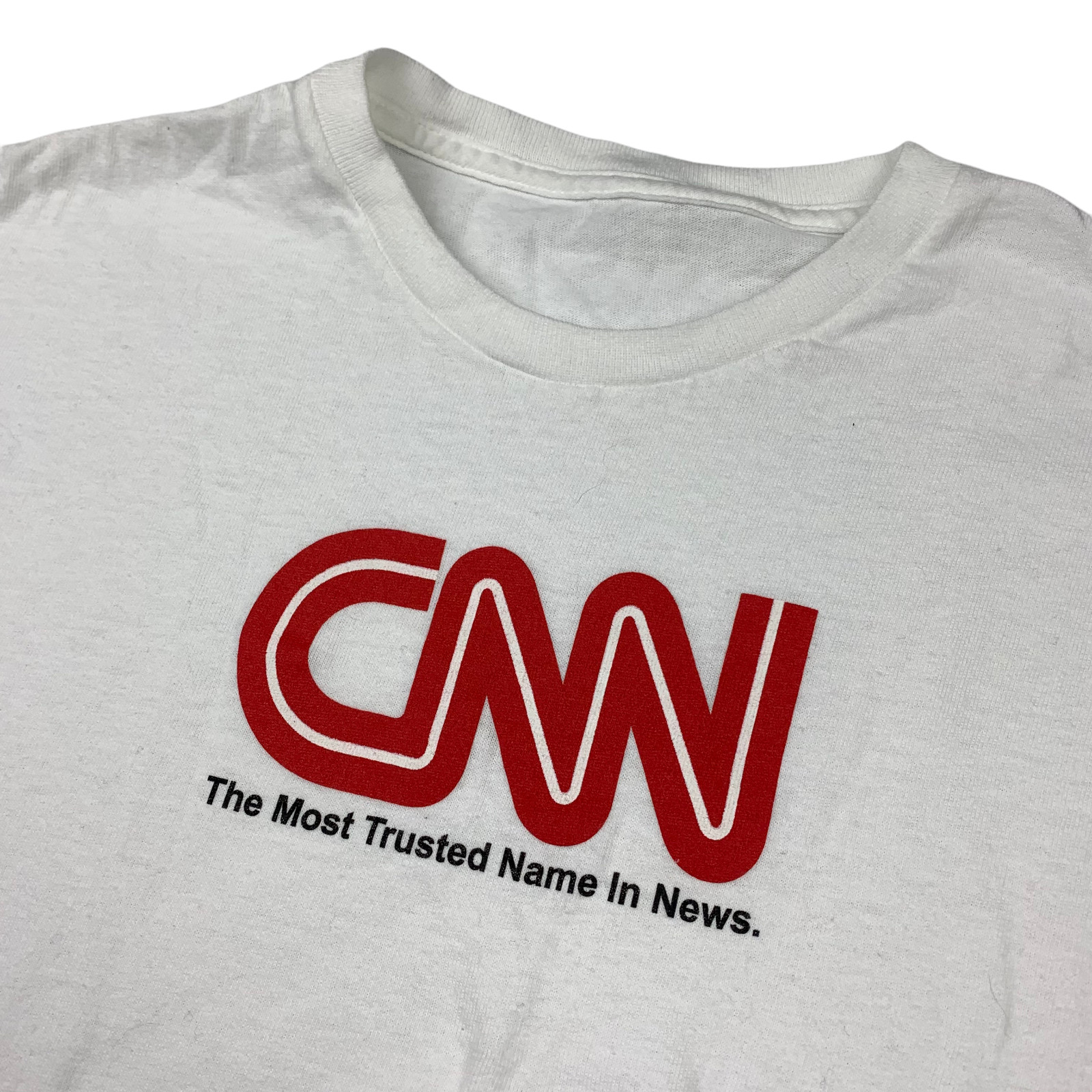 Vintage CNN “The Most Trusted Name In News” L/S T-Shirt White • Small