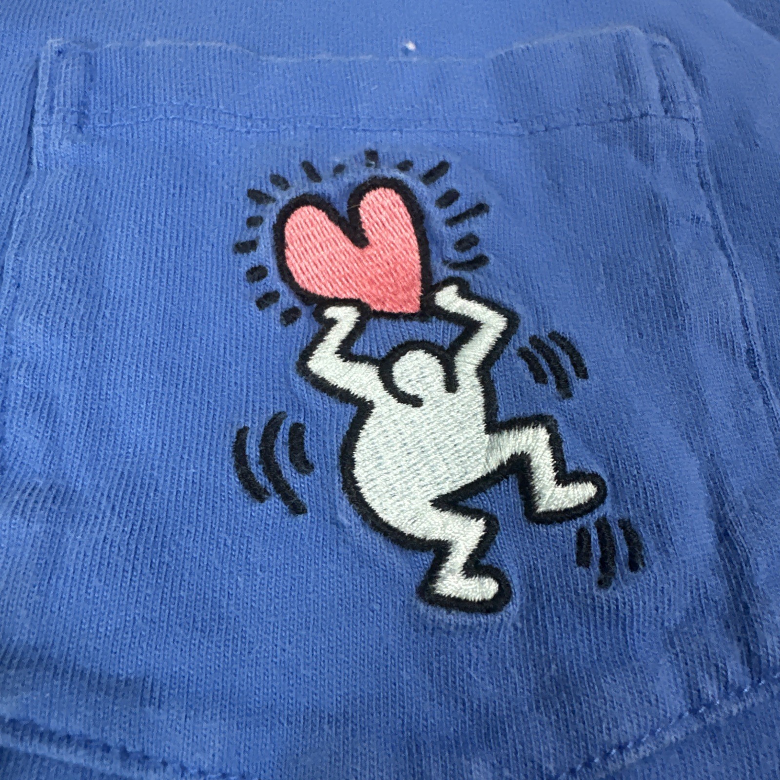 Uniqlo x Keith Haring Shirt Adult L Blue Short Sleeve Crew Neck SPRZ NY Pop Art gallery
