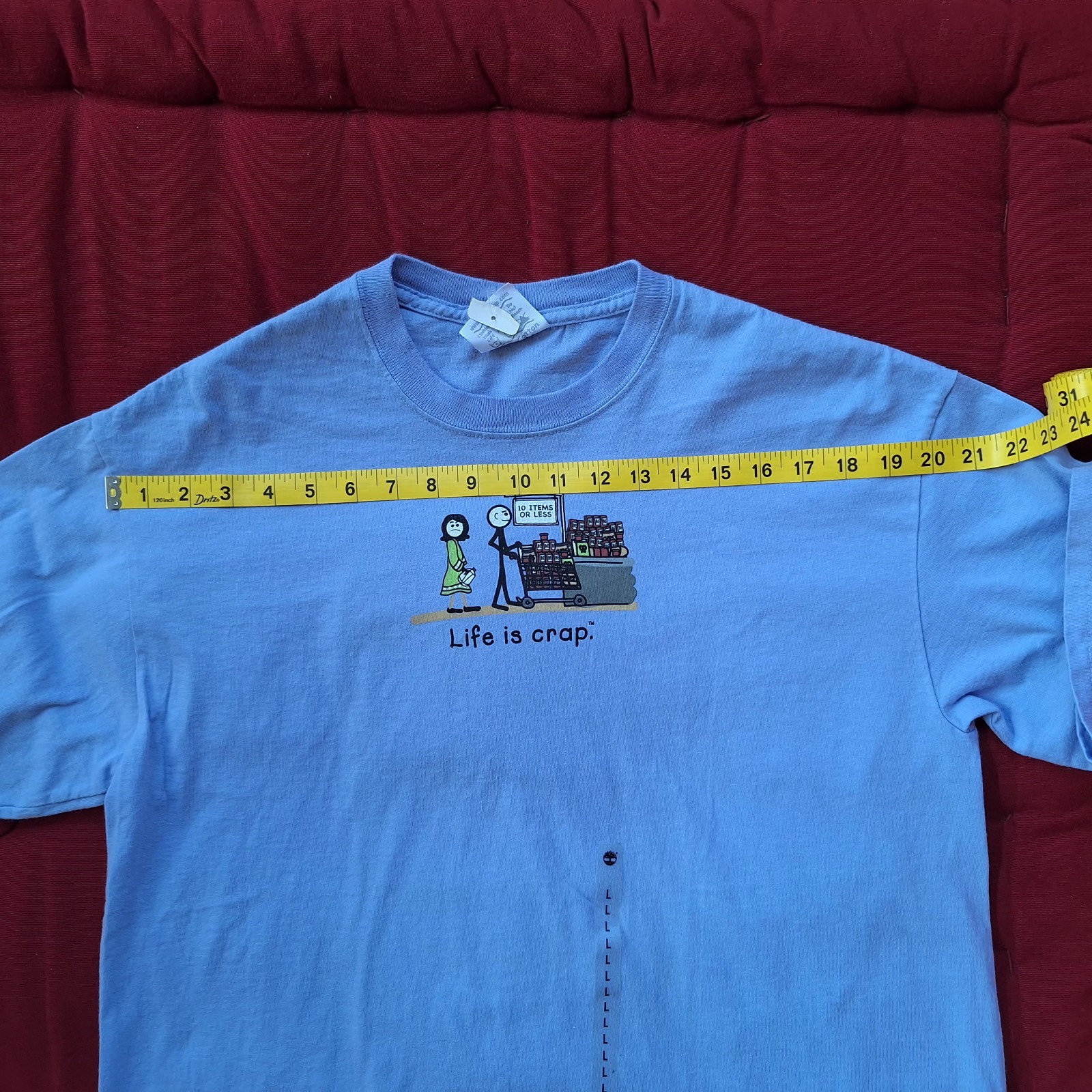 L Life Is Crap In The Grocery 100 Cotton T Shirt In Periwinkle gallery