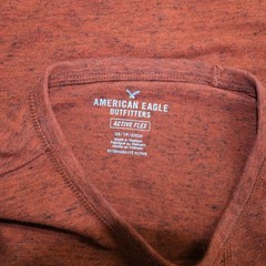 American Eagle Mens Stretch Active Flex Heather Burgundy Dark Gray T Shirt XS