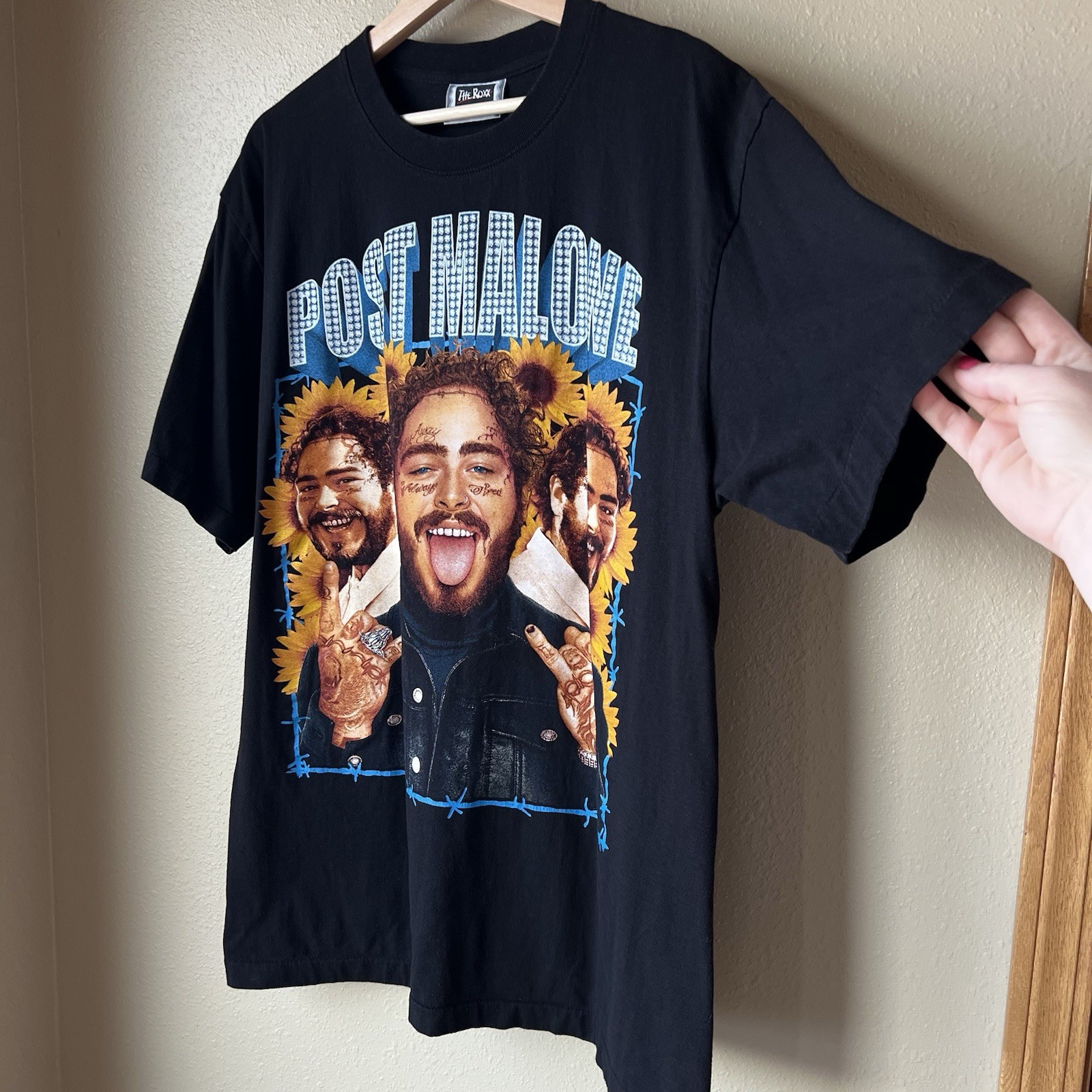 Post Malone T-Shirt Unisex XL Black Sunflower Posty Double Sided RARE The Roxx gallery