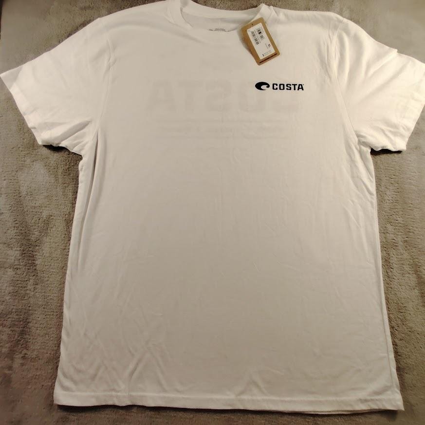 Costa Del Mar Shirt Mens XL White Tagless Crew Neck Catch Release Graphic