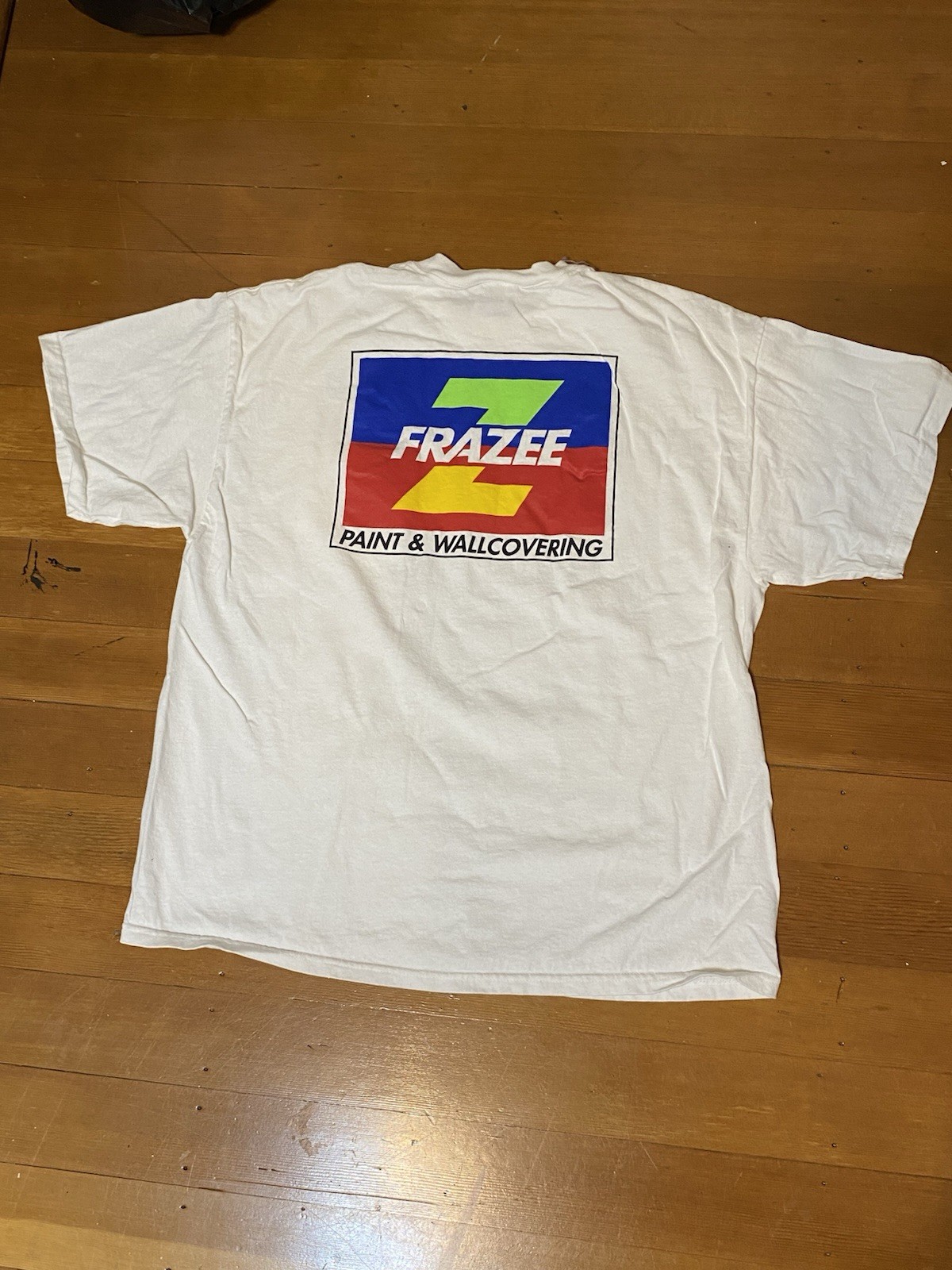 Frazee Paint & Wallcovering Employee Uniform White Pocket T Shirt Size XL gallery
